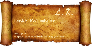 Lenkh Kolumbusz névjegykártya